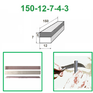 Narrow diamond sharpening stones for curved blades, metal bond